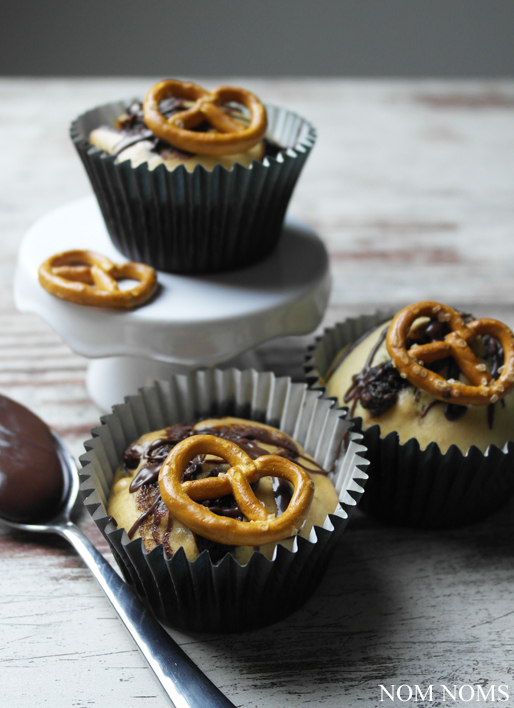 nutella muffins mit salzbrezeln | nutella muffins with salty pretzels (vegan) ❤