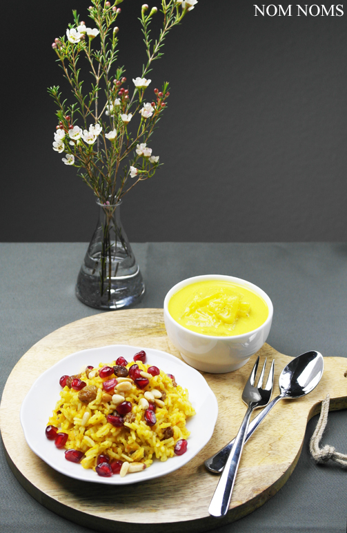 orientalisch-würziger reis mit ananas-curry-sauce | oriental spicy rice with pineapple curry sauce (vegan)