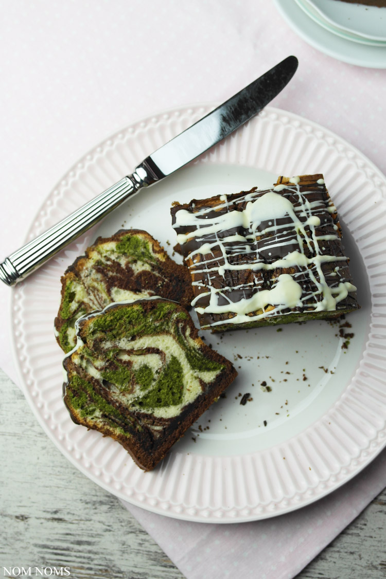 triple mamorkuchen mit matcha tee | triple marble cake with matcha tea (veggie) ❤