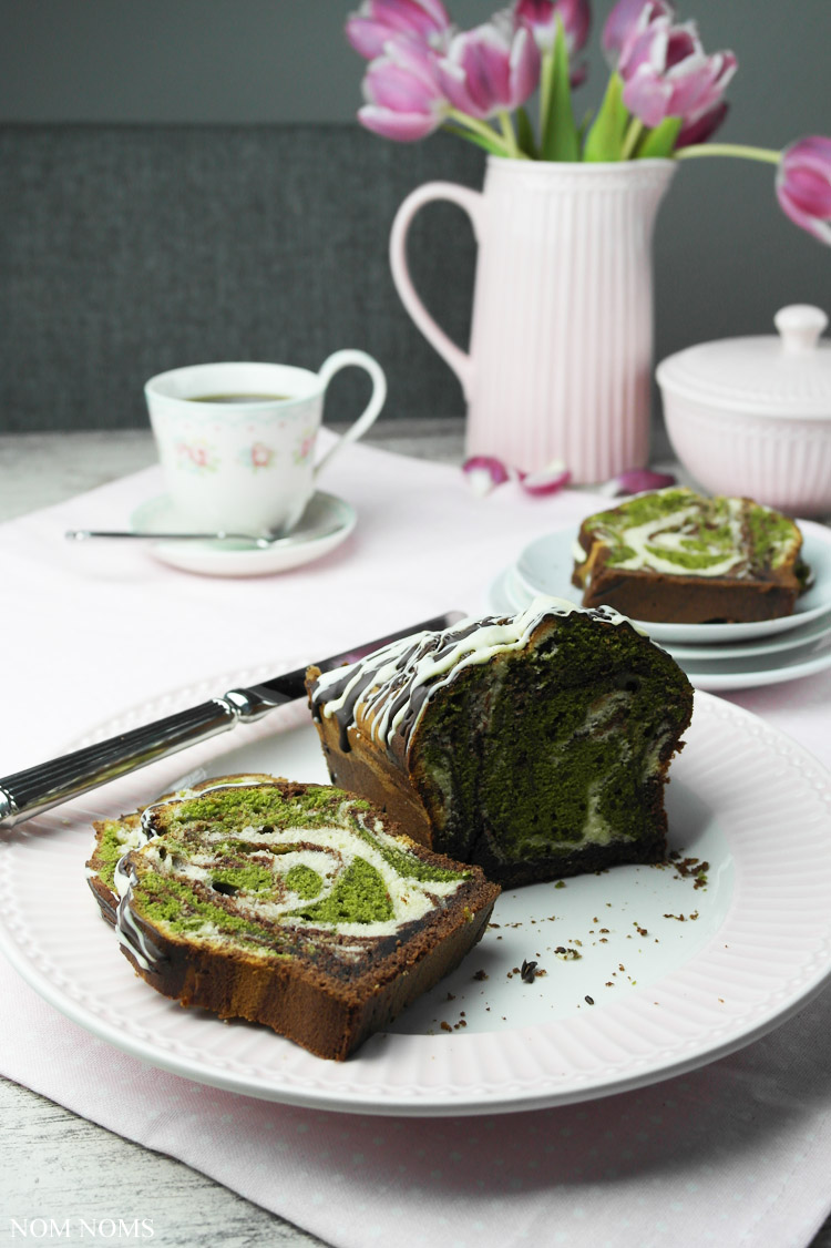 triple mamorkuchen mit matcha tee | triple marble cake with matcha tea (veggie) ❤