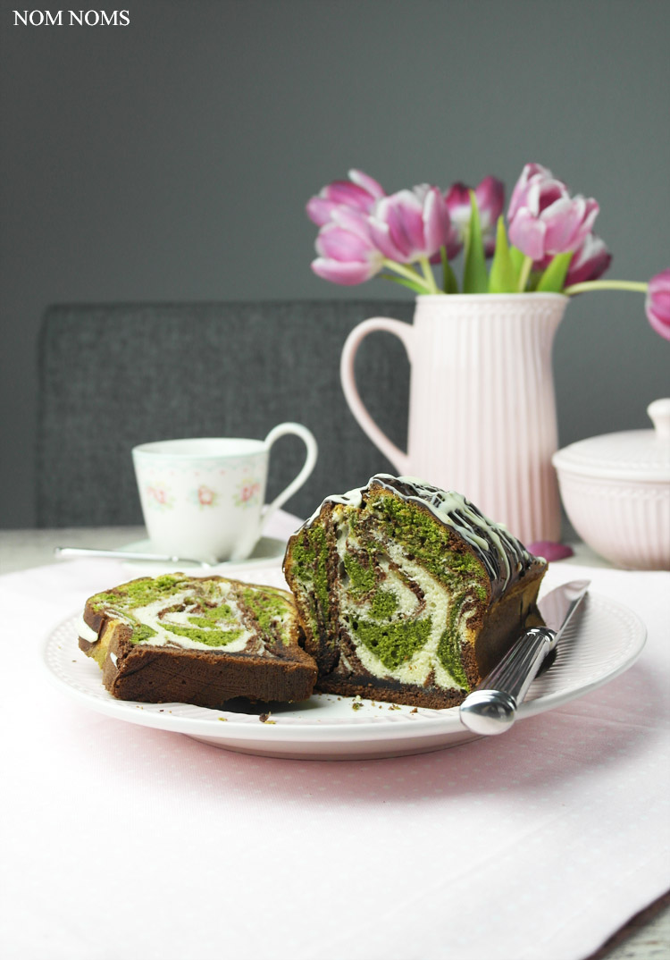 triple mamorkuchen mit matcha tee | triple marble cake with matcha tea (veggie) ❤