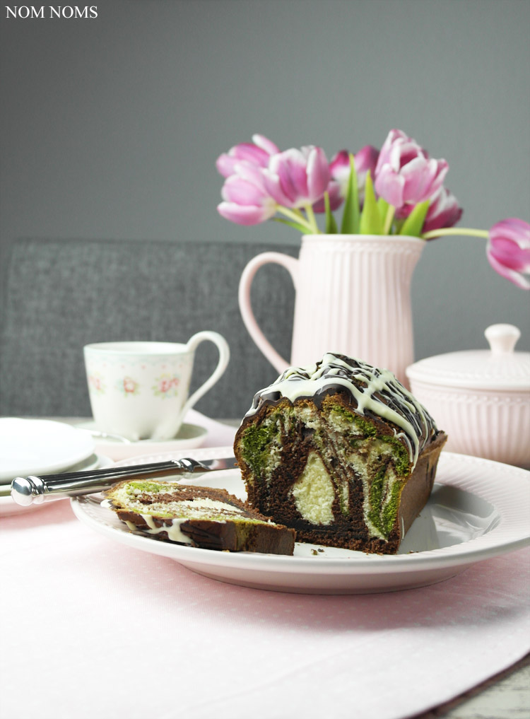 triple mamorkuchen mit matcha tee | triple marble cake with matcha tea (veggie) ❤