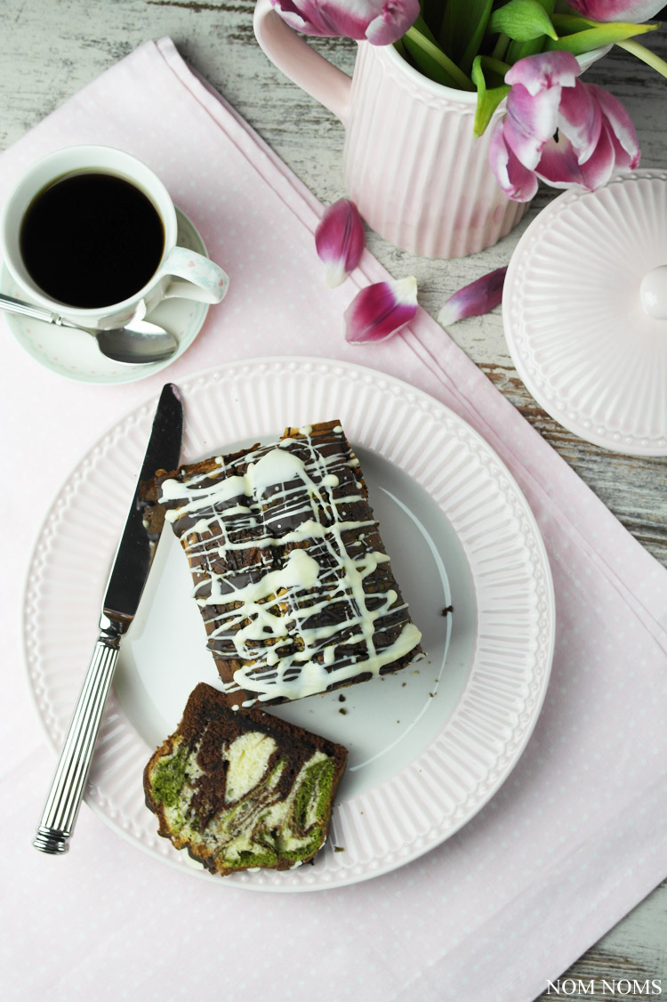 triple mamorkuchen mit matcha tee | triple marble cake with matcha tea (veggie) ❤