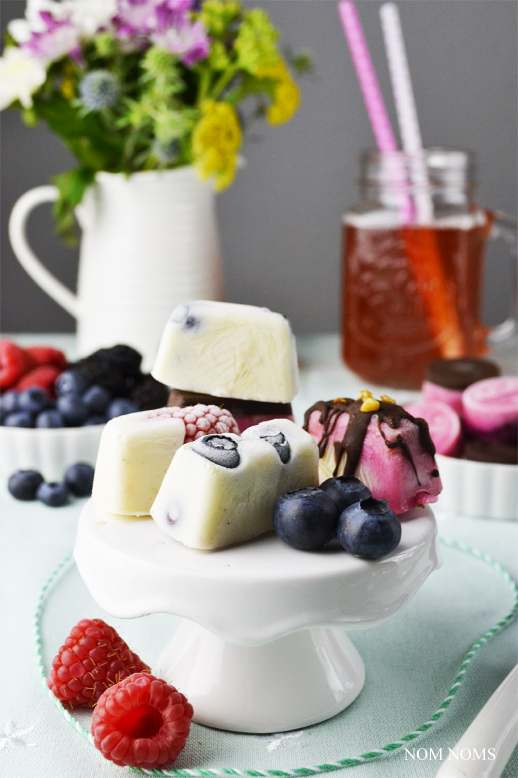 {beerenstark} frozen yogurt bites mit beeren | frozen yogurt bites with berries (vegan) ❤