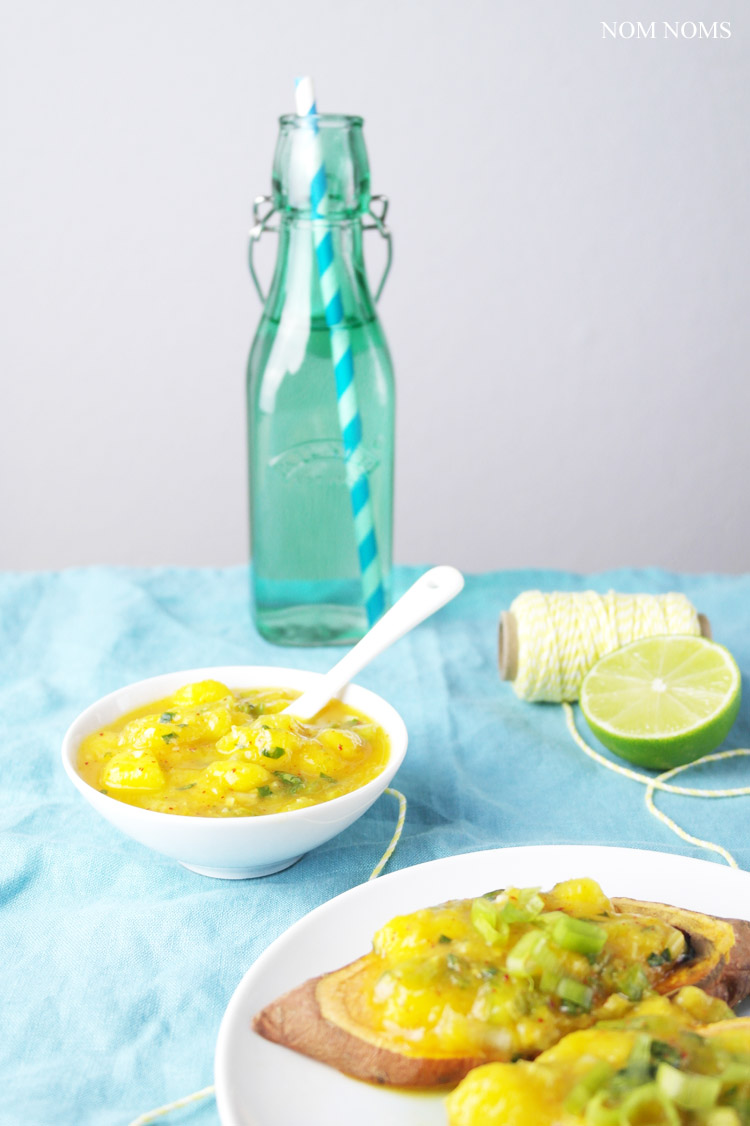 mango-zitronengras-salsa auf süßkartoffel toast | mango lemongras salsa on sweet potato toast (vegan | werbung) ❤
