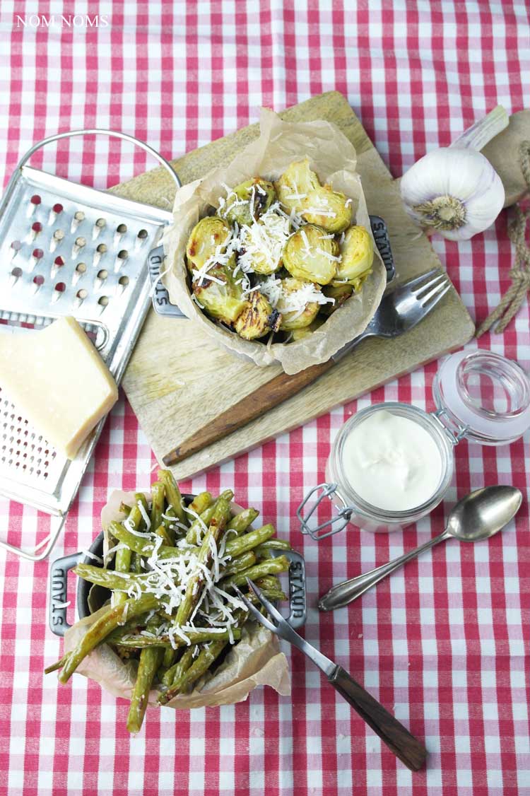gerösteter rosenkohl aus dem ofen &amp; geröstete grüne bohnen aus dem ofen | roasted brussels sprouts from the oven &amp; roasted green beans from the oven (vegetarian) ❤