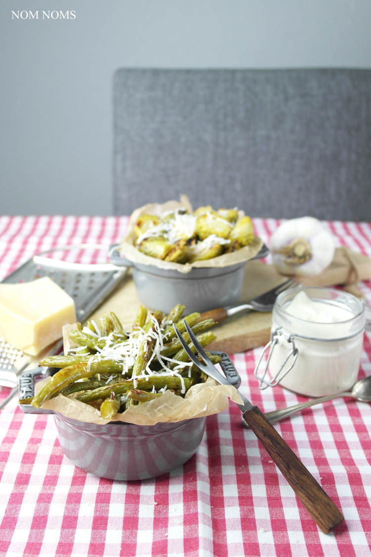 gerösteter rosenkohl aus dem ofen &amp; geröstete grüne bohnen aus dem ofen | roasted brussels sprouts from the oven &amp; roasted green beans from the oven (vegetarian) ❤