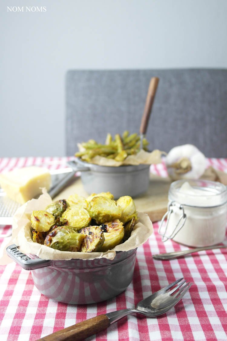 gerösteter rosenkohl aus dem ofen &amp; geröstete grüne bohnen aus dem ofen | roasted brussels sprouts from the oven &amp; roasted green beans from the oven (vegetarian) ❤