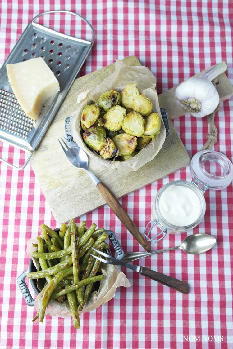 gerösteter rosenkohl aus dem ofen &amp; geröstete grüne bohnen aus dem ofen | roasted brussels sprouts from the oven &amp; roasted green beans from the oven (vegetarian) ❤