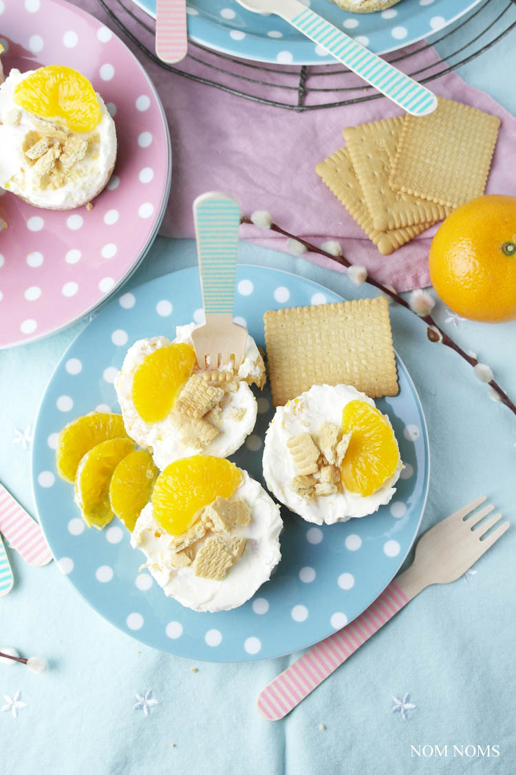 kleine mandarinen käsekuchen ohne backen | no bake mini tangerine cheesecakes ❤ (vegetarian)