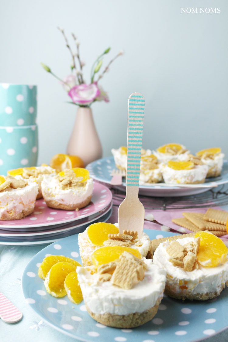 kleine mandarinen käsekuchen ohne backen | no bake mini tangerine cheesecakes ❤ (vegetarian)