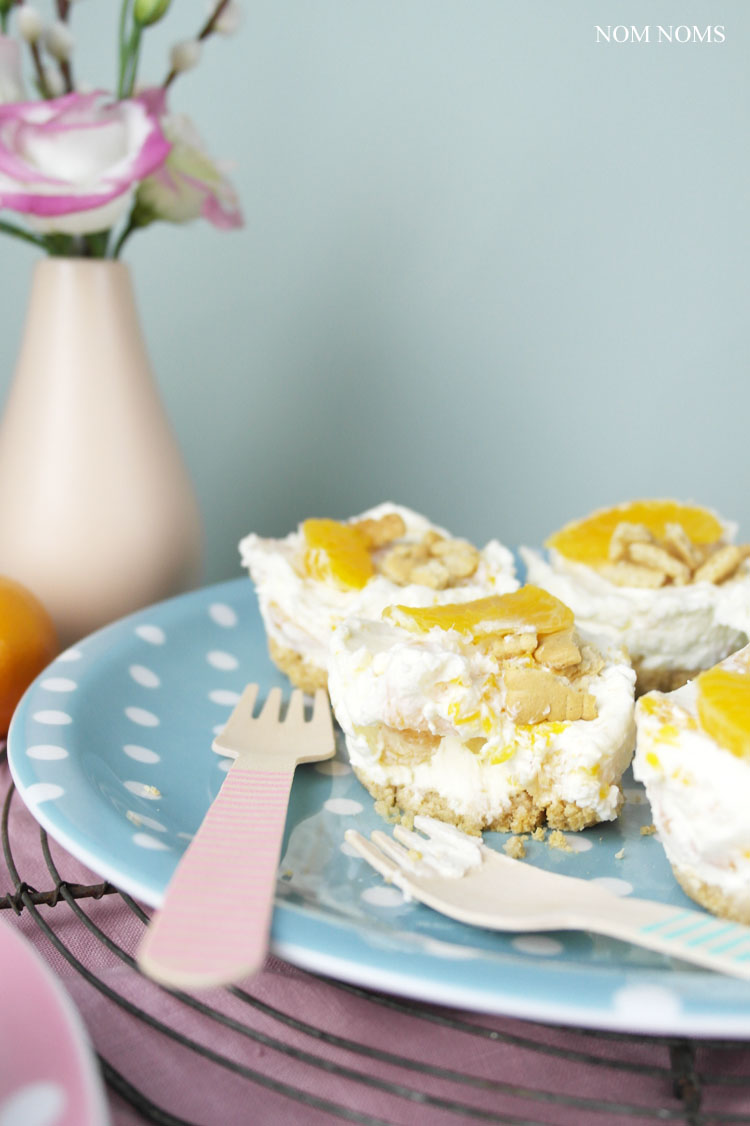 kleine mandarinen käsekuchen ohne backen | no bake mini tangerine cheesecakes ❤ (vegetarian)