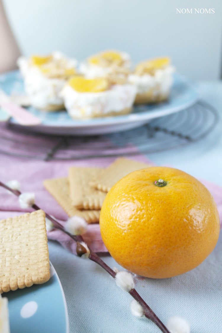 kleine mandarinen käsekuchen ohne backen | no bake mini tangerine cheesecakes ❤ (vegetarian)