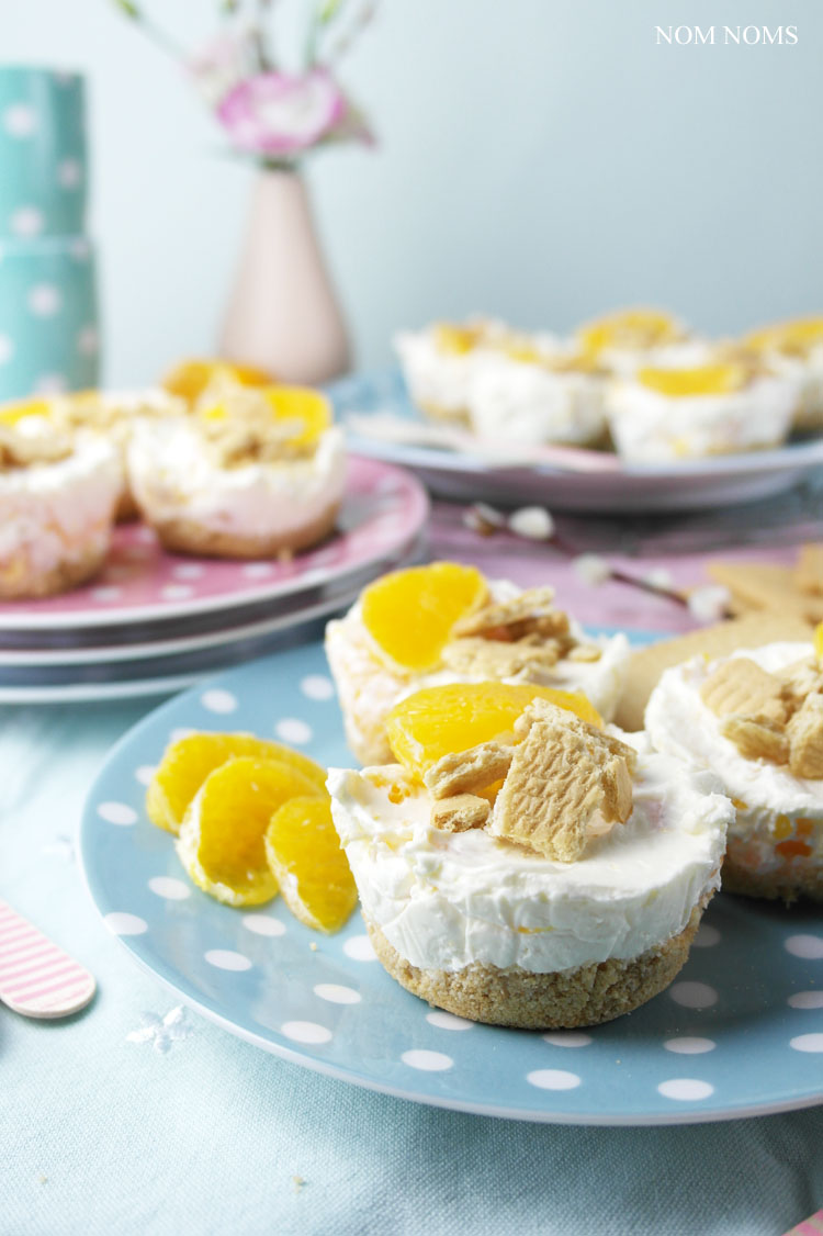 kleine mandarinen käsekuchen ohne backen | no bake mini tangerine cheesecakes ❤ (vegetarian)