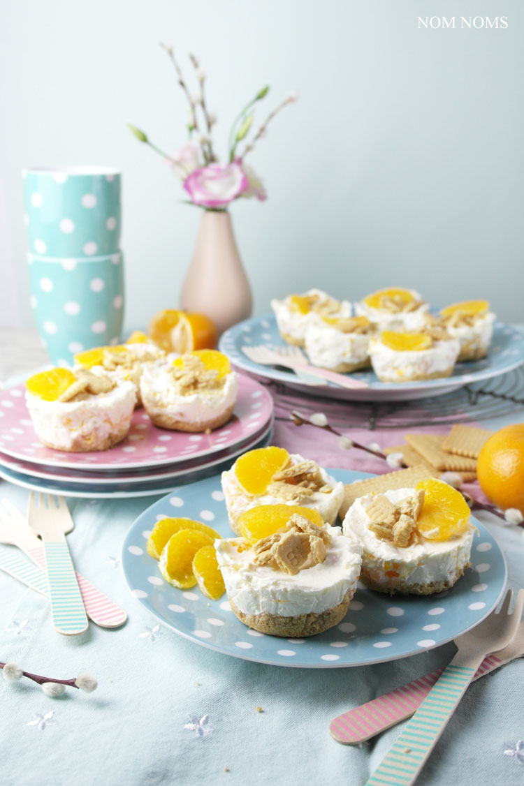 kleine mandarinen käsekuchen ohne backen | no bake mini tangerine cheesecakes ❤ (vegetarian)