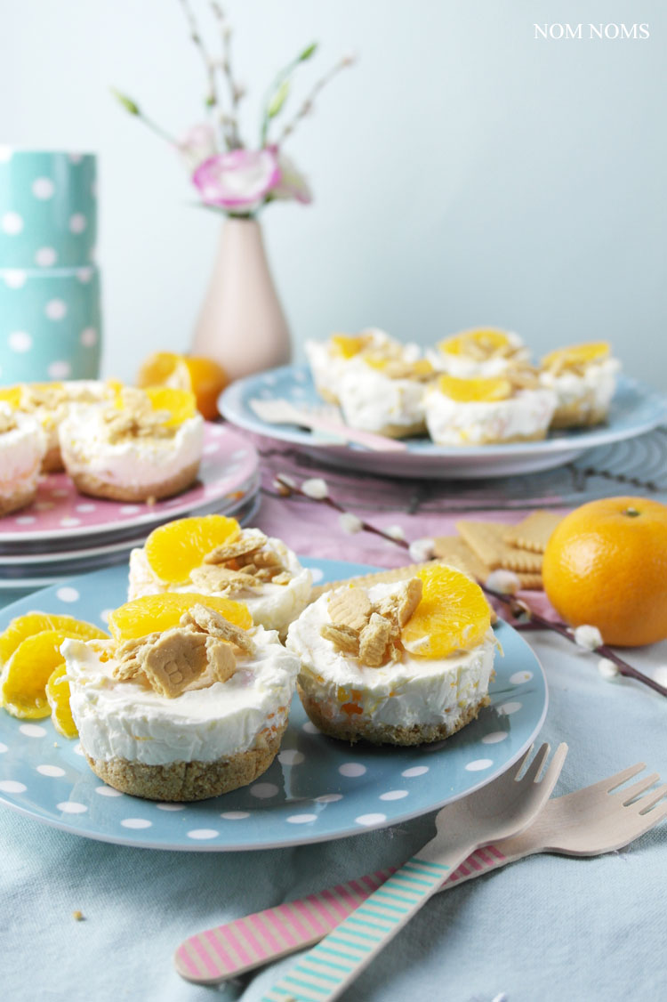 kleine mandarinen käsekuchen ohne backen | no bake mini tangerine cheesecakes ❤ (vegetarian)