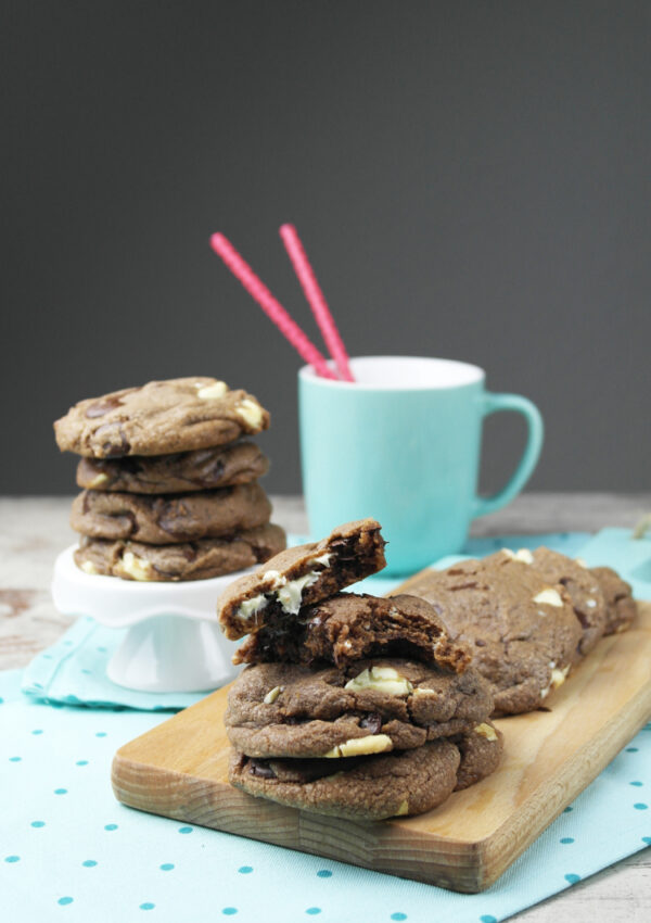 Soft Nutella Double Chocolate Chip Cookies ❤