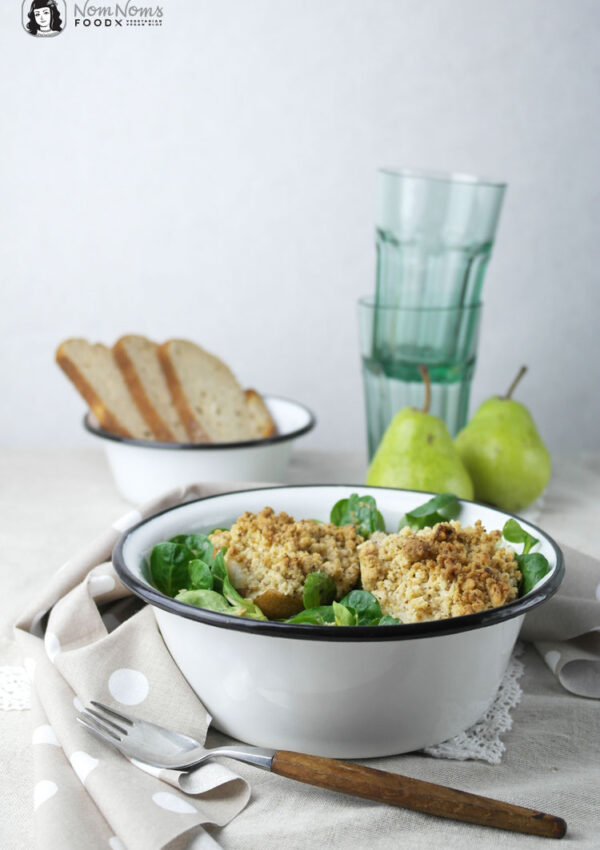 Feldsalat mit gebackener Birne | Kochbuch: Biokiste vegan ❤