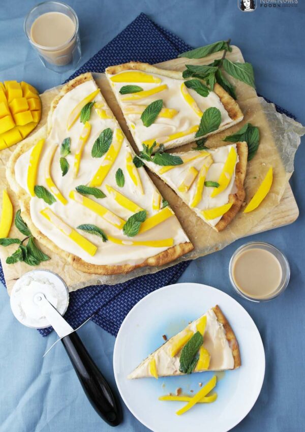Süße Pizza mit Amarula, Mango und Minze ❤