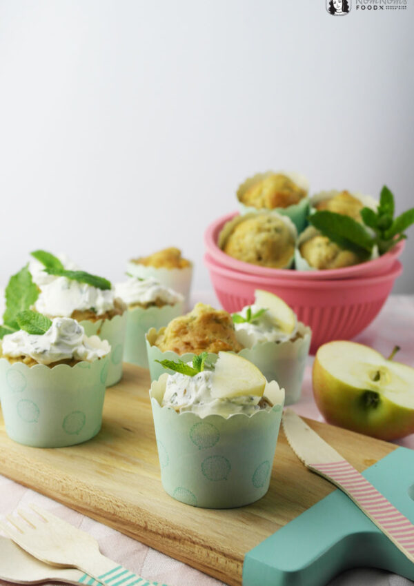 Apfel-Minz-Muffins mit Minz-Frosting ❤