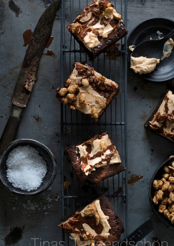 Salted Snickers Chocolate Brownies