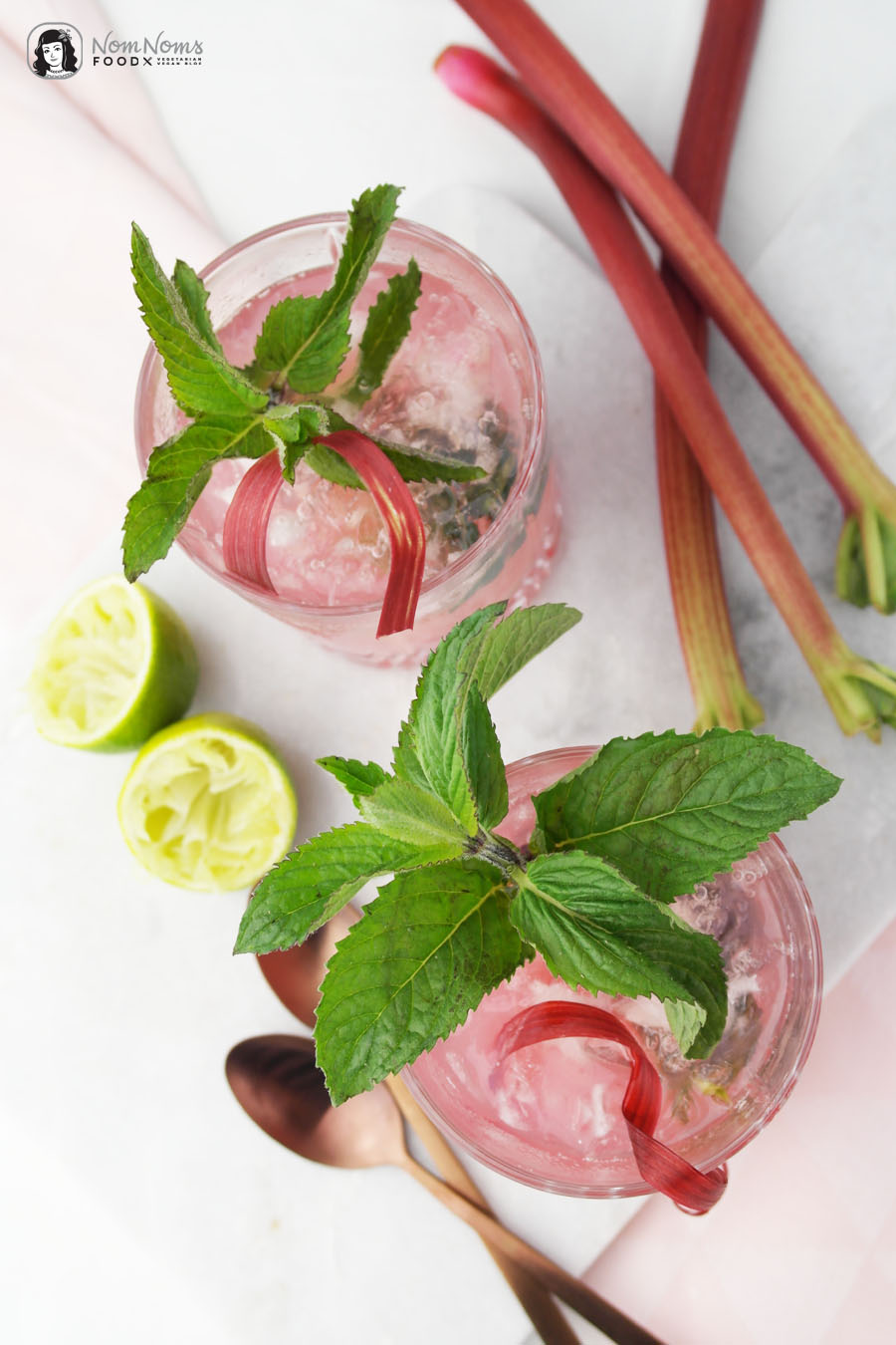 Rhabarber-Minze-Mojito & Rhabarber-Minze-Sirup