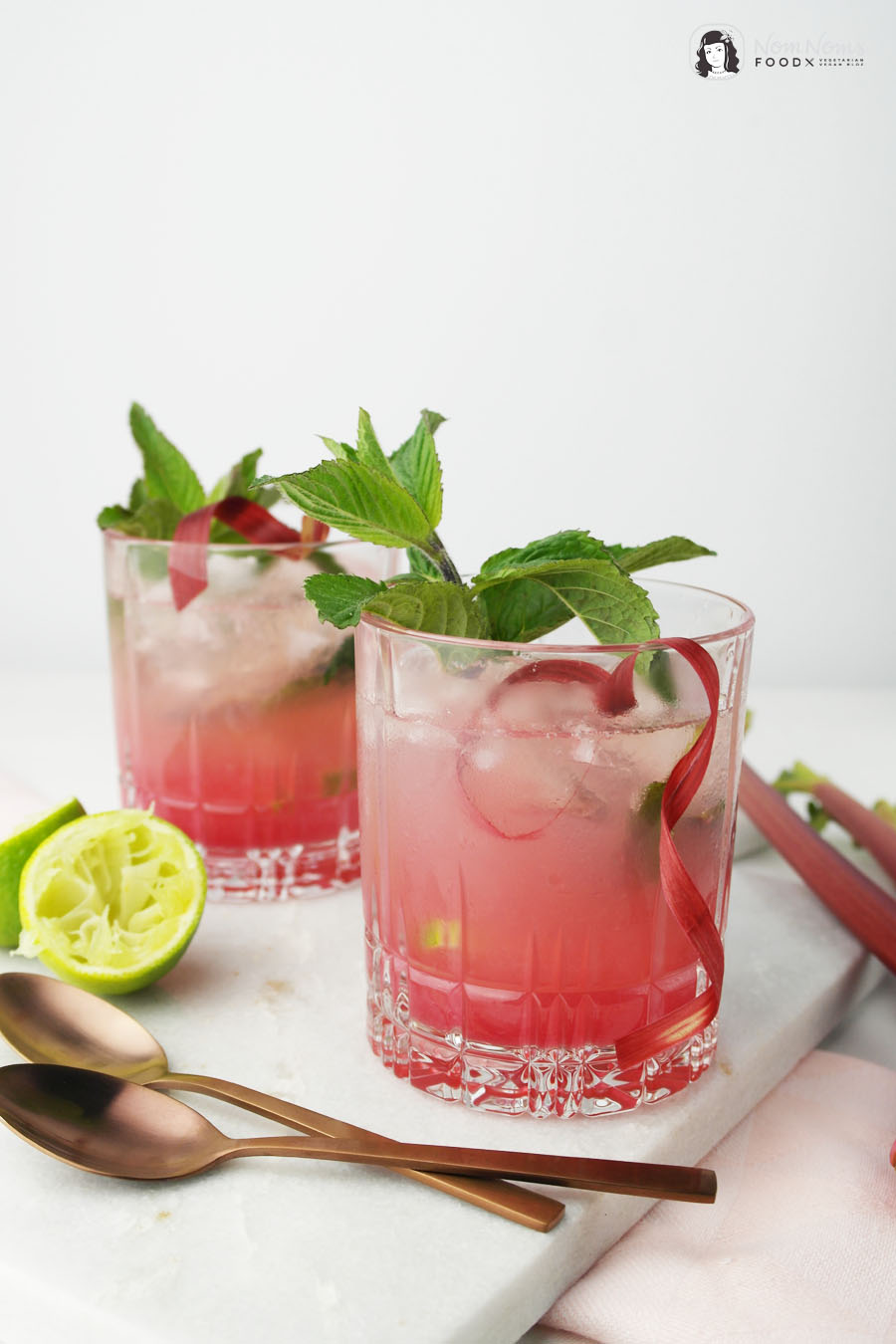 Rhabarber-Minze-Mojito & Rhabarber-Minze-Sirup