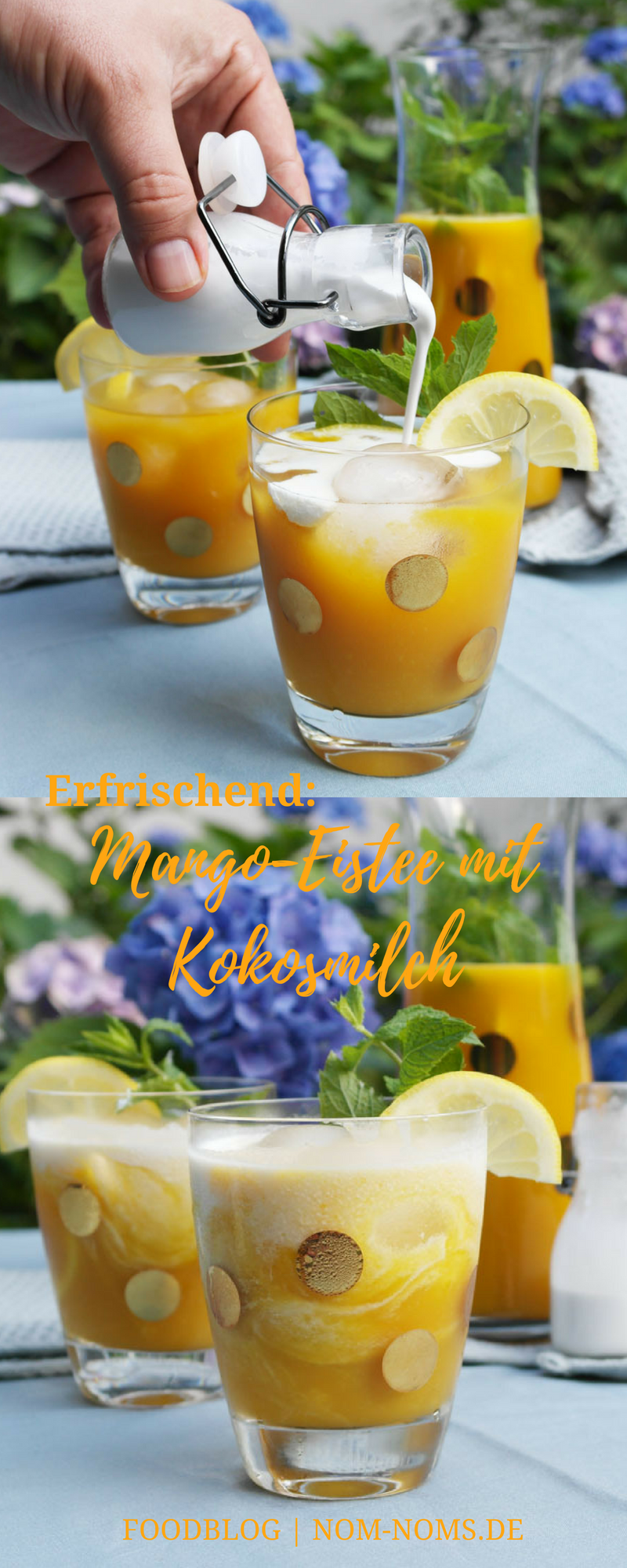 Erfrischender Mango-Eistee mit Kokosmilch vegan