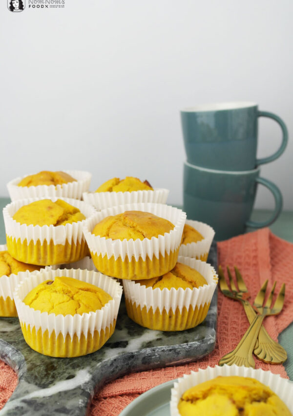 Herzhafte Kurkuma Latte Süßkartoffel Muffins mit Datteln ❤