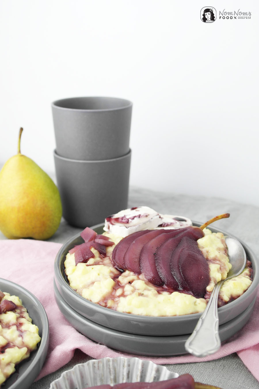 Rotwein-Birnen-Ziegenkäse-Risotto ❤ Pearlicious | Birne x 5