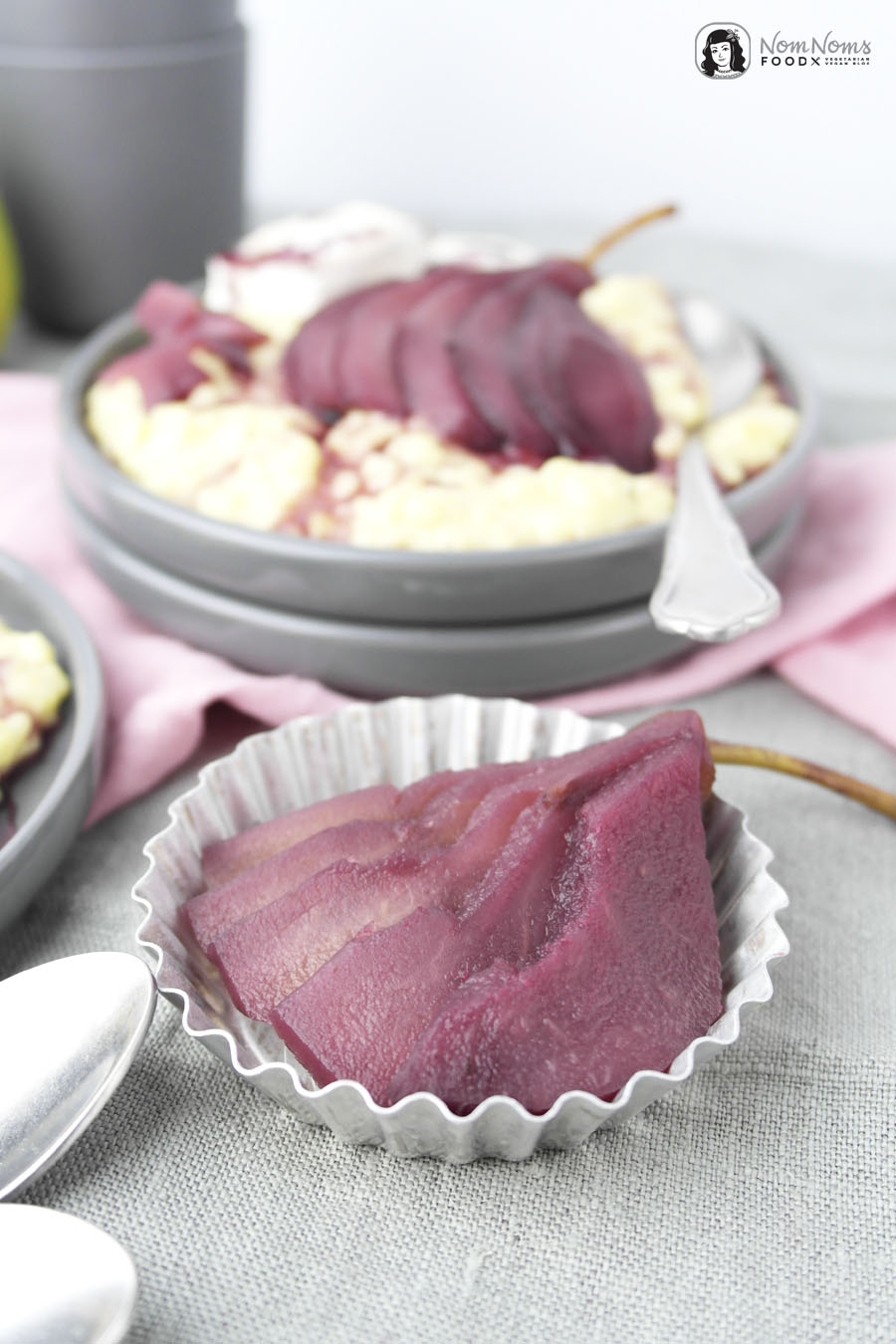 Rotwein-Birnen-Ziegenkäse-Risotto ❤ Pearlicious | Birne x 5