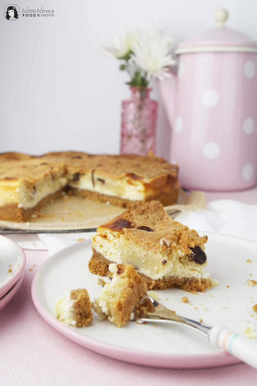 Käsekuchen mit Cookie Dough Keksteig-Knusperkruste