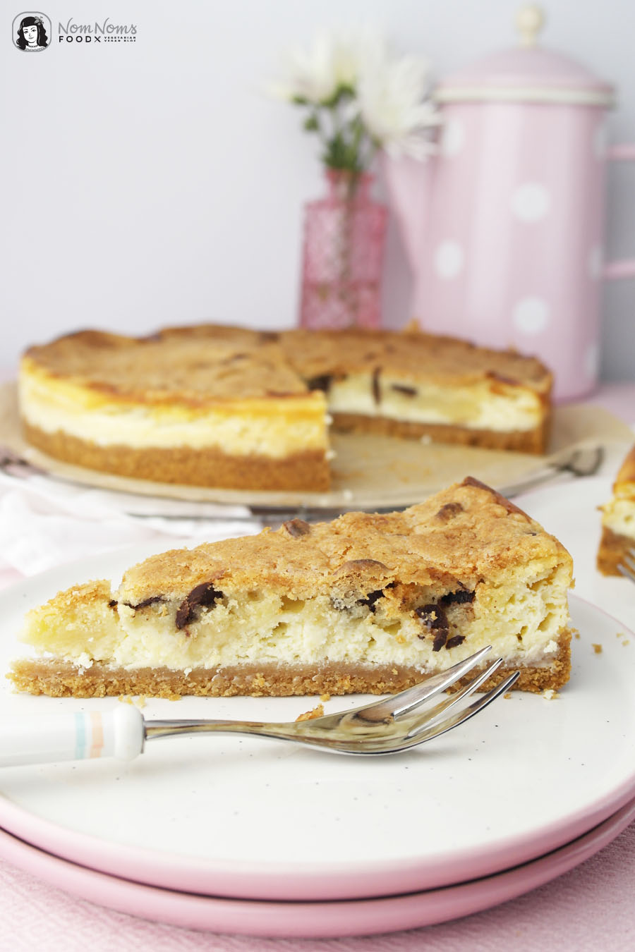 Käsekuchen mit Cookie Dough Keksteig-Knusperkruste