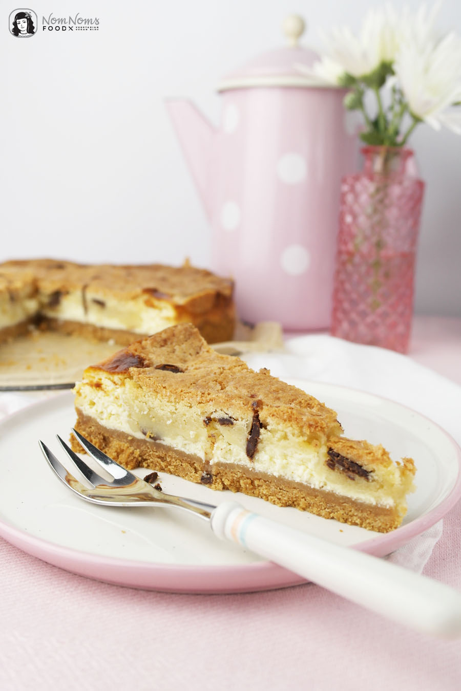 Käsekuchen mit Cookie Dough Keksteig-Knusperkruste