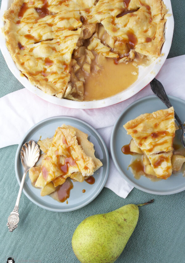 Gefüllter Birnen Salz-Karamell Kuchen