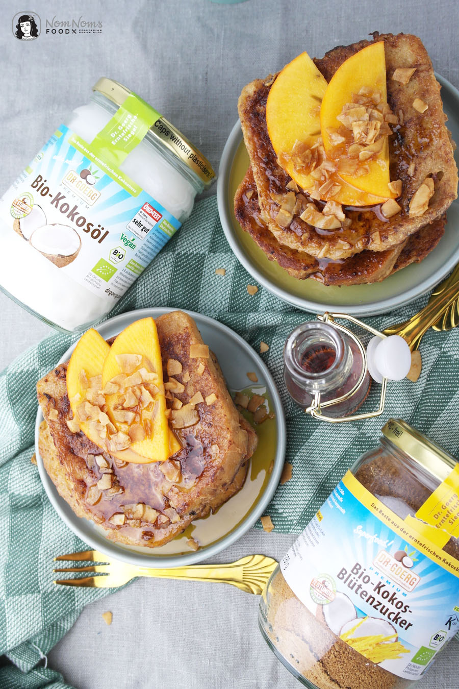 Armer Ritter der Kokosnuss mit Zimt oder Kokosnuss Zimt French Toast