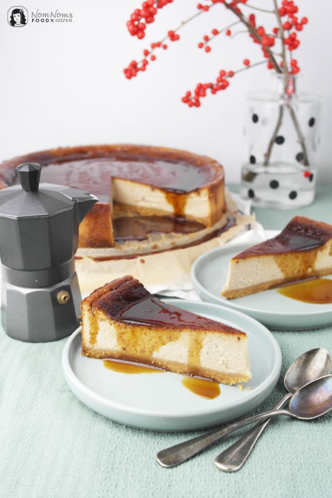 Kaffee Käsekuchen mit Espresso-Karamell 