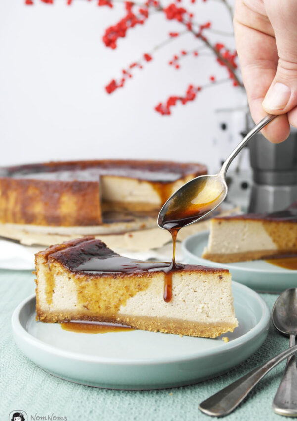 Kaffee Käsekuchen mit Espresso Karamell