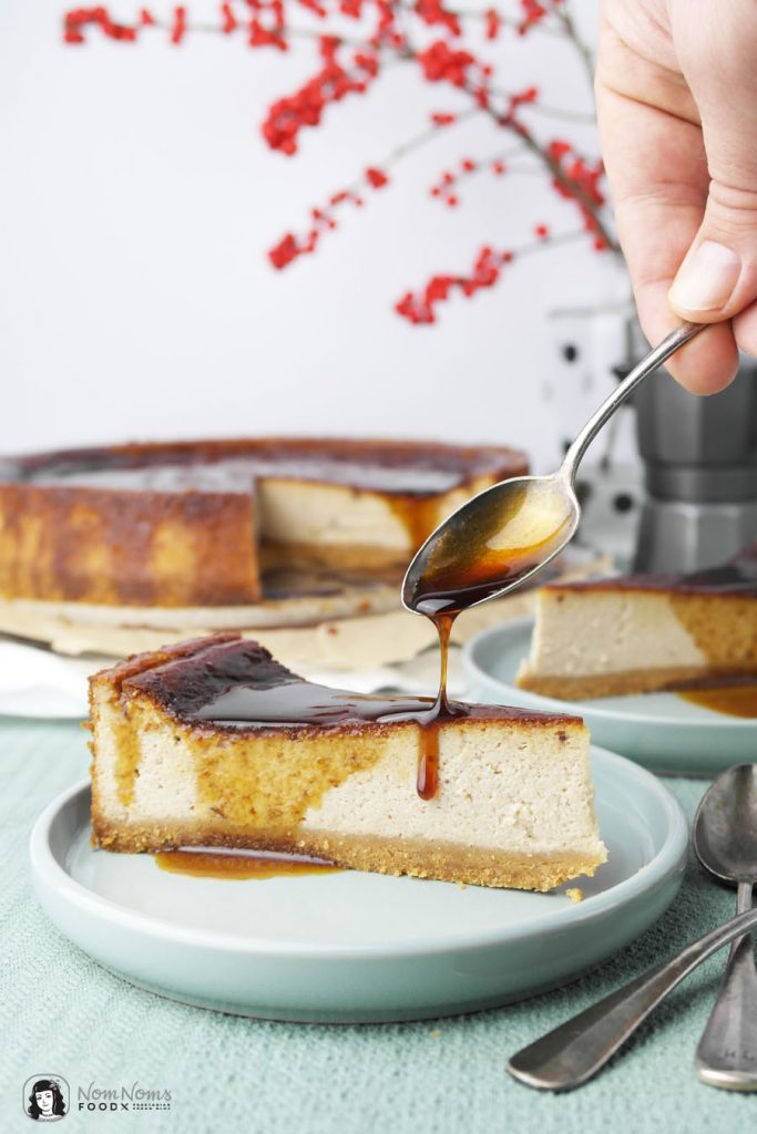 Kaffee Käsekuchen mit Espresso Karamell