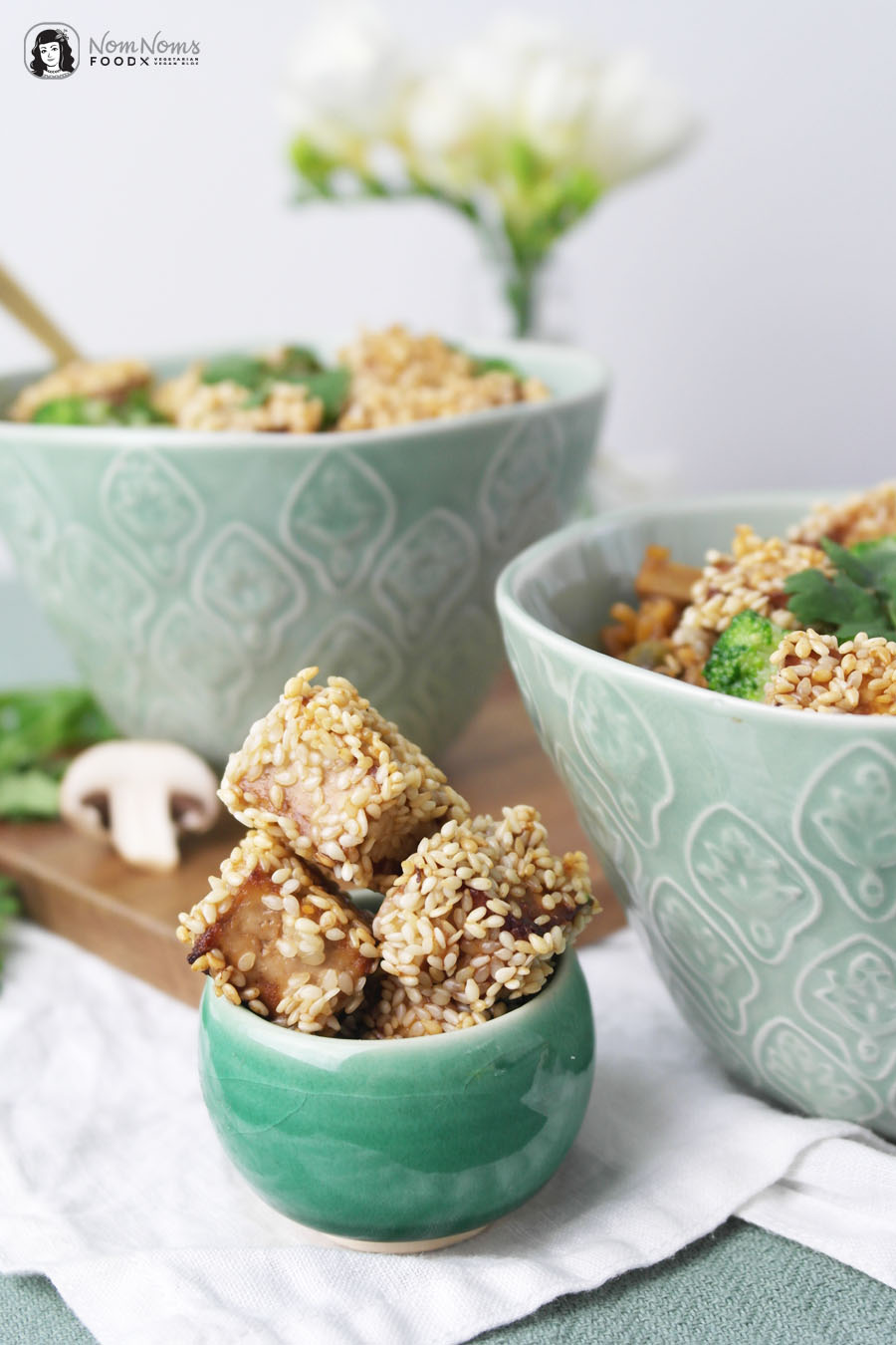 Asiatische Reispfanne mit knusprig frittiertem Sesam-Tofu Butaris Küchenparty Gary Loen