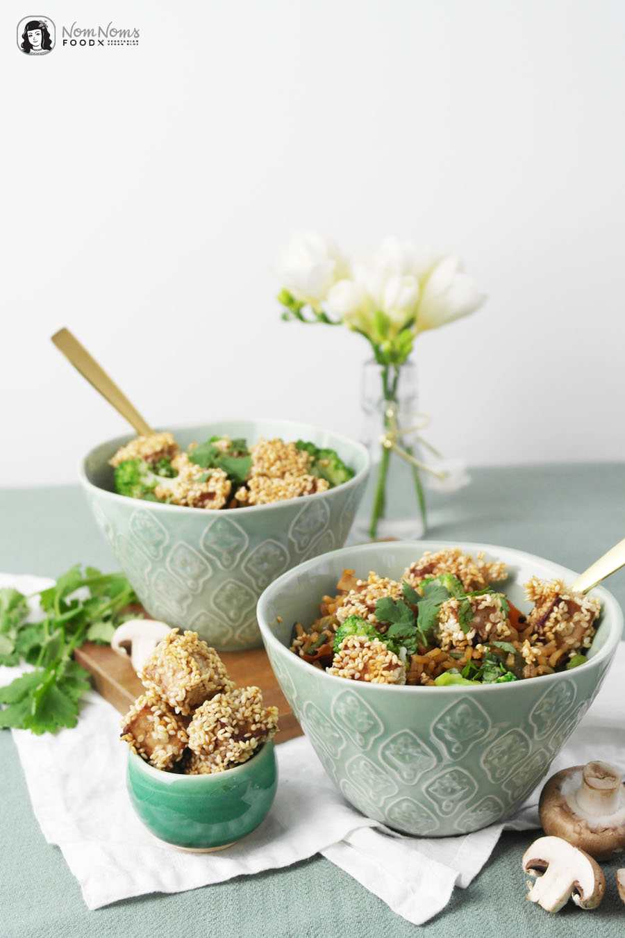 Asiatische Reispfanne mit knusprig frittiertem Sesam-Tofu Butaris Küchenparty Gary Loen