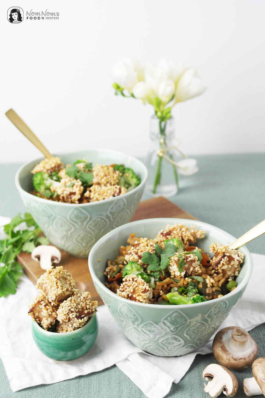 Asiatische Reispfanne mit knusprig frittiertem Sesam-Tofu Butaris Küchenparty Gary Loen