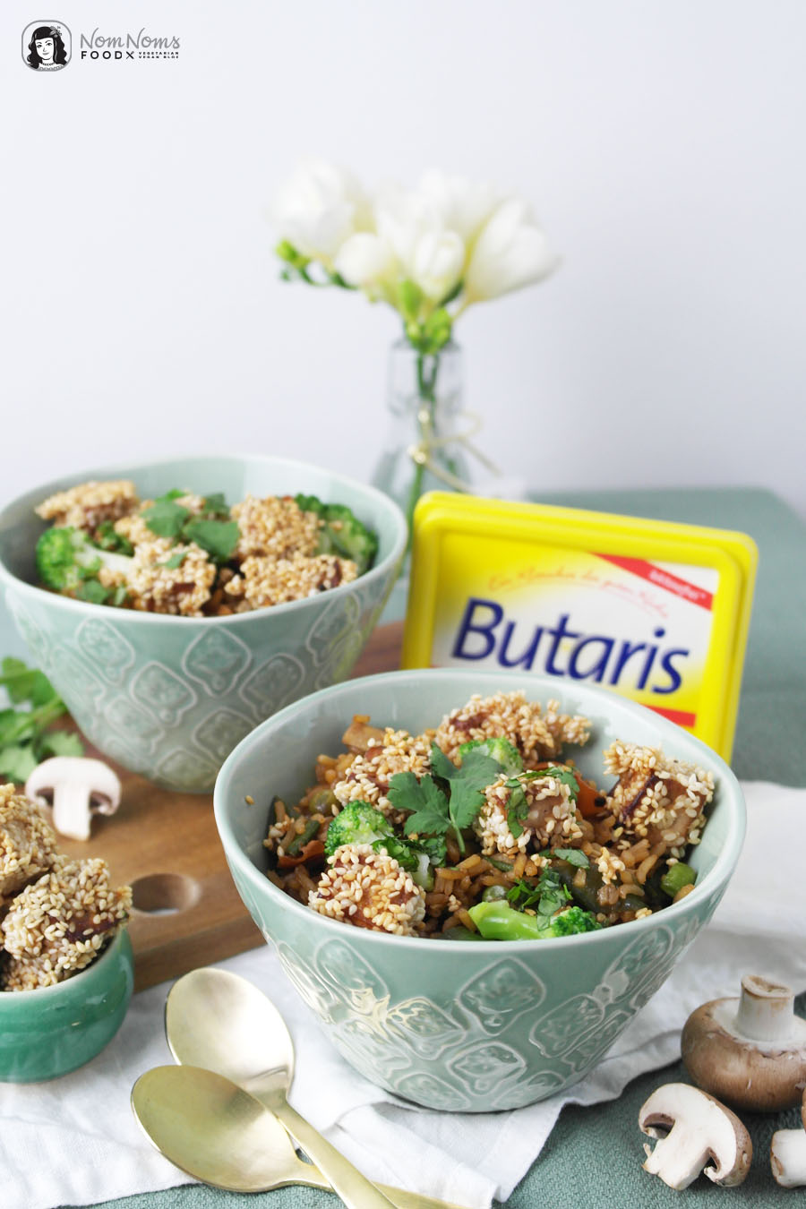 Asiatische Reispfanne mit knusprig frittiertem Sesam-Tofu Butaris Küchenparty Gary Loen