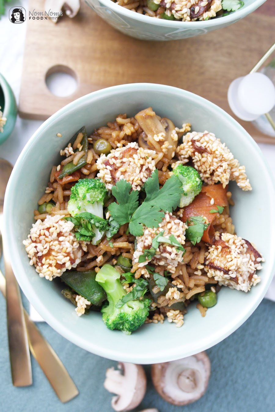 Asiatische Reispfanne mit knusprig frittiertem Sesam-Tofu Butaris Küchenparty Gary Loen
