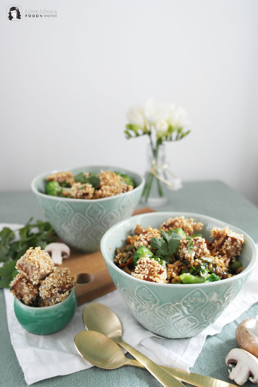 Asiatische Reispfanne mit knusprig frittiertem Sesam-Tofu Butaris Küchenparty Gary Loen