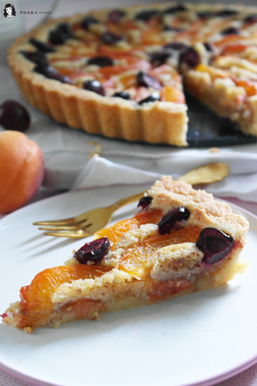 Aprikosen-Kirsch-Tarte mit Frangipane