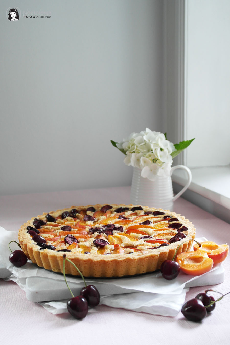 Aprikosen-Kirsch-Tarte mit Frangipane
