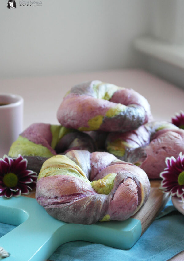 Regenbogen Einhorn Bagels natürlich gefärbt ❤