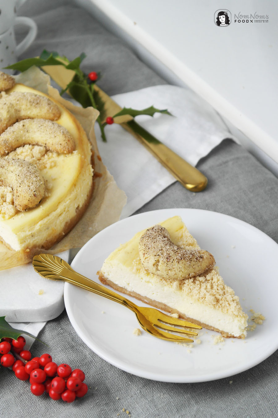 Vanillekipferl Käsekuchen