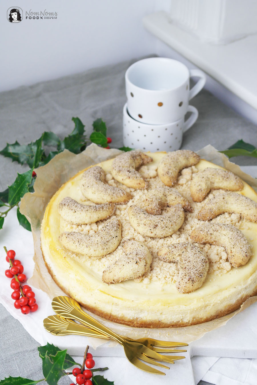 Vanillekipferl Käsekuchen